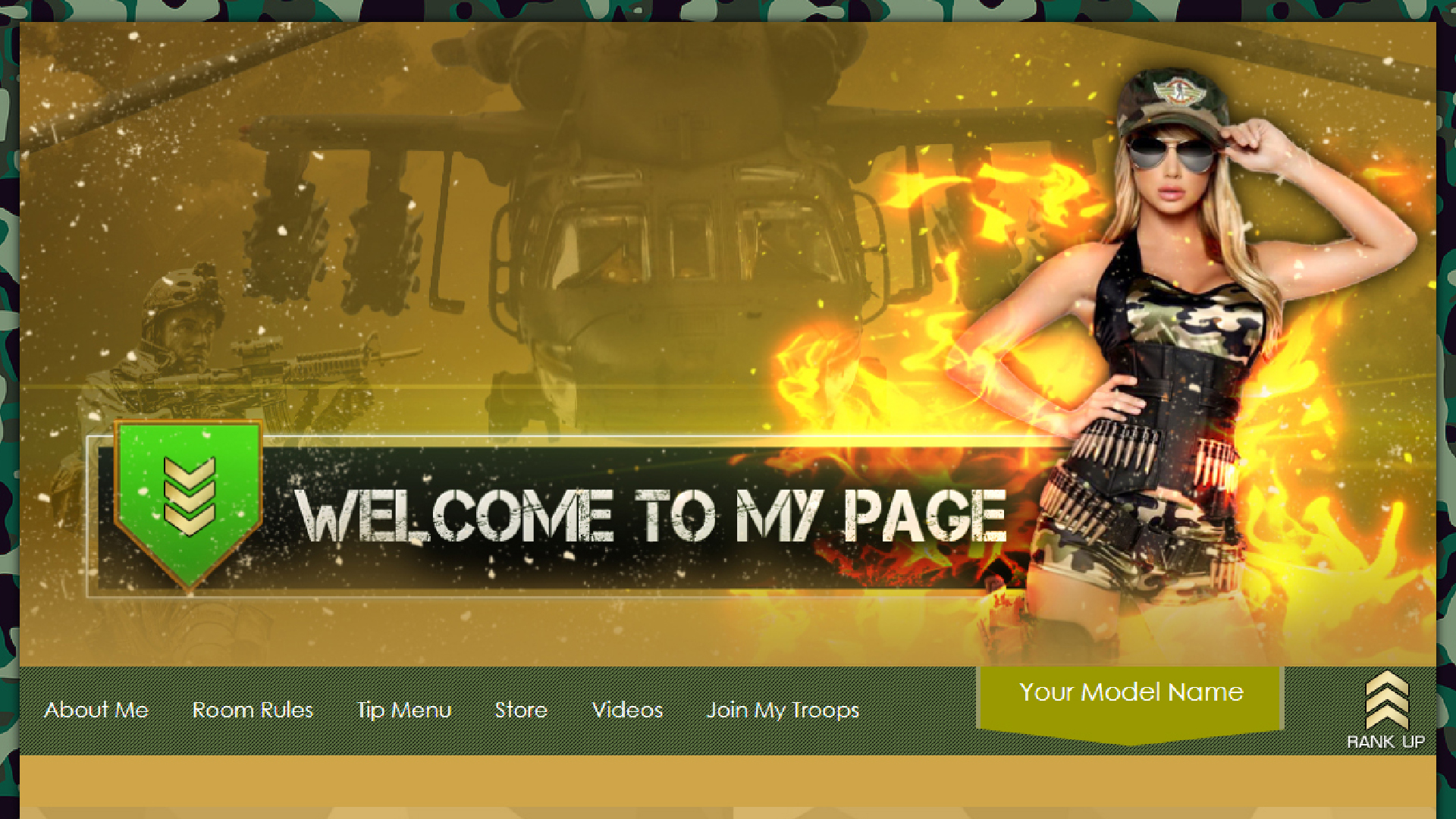 Army MyFreeCams profile Design